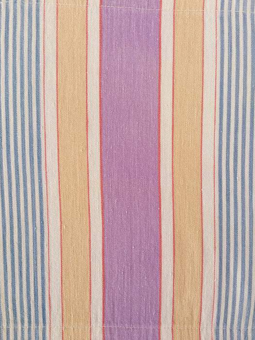 Lilac, blue and beige striped ticking. Spain c.1950 - 108×91 cm