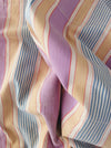 Lilac, blue and beige striped ticking. Spain c.1950 - 108×91 cm