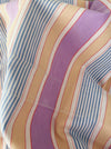 Lilac, blue and beige striped ticking. Spain c.1950 - 108×91 cm