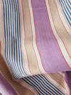 Lilac, blue and beige striped ticking. Spain c.1950 - Lot of 3 pieces