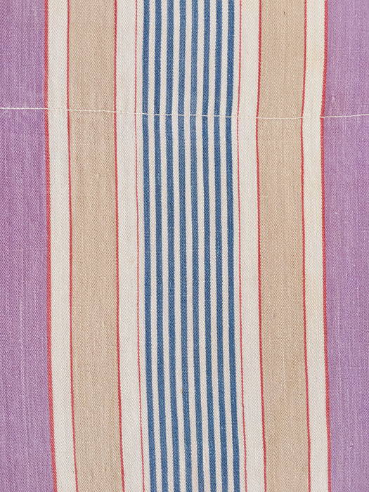 Lilac, blue and beige striped ticking. Spain c.1950 - Lot of 3 pieces