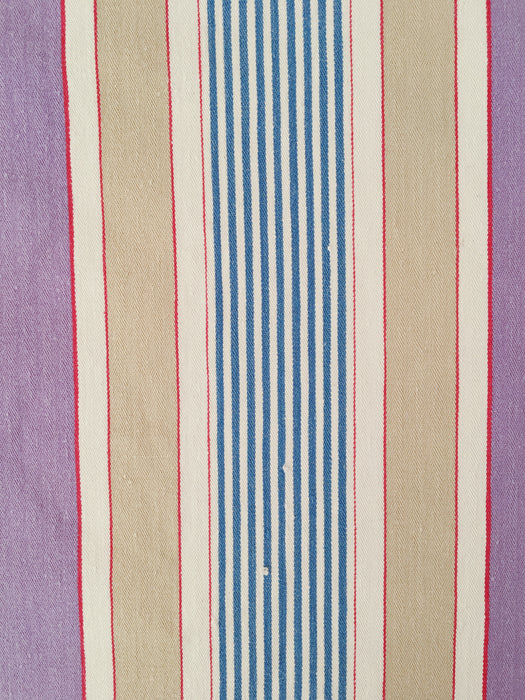 Lilac, blue and beige striped ticking. Spain c.1950 - Lot of 3 pieces