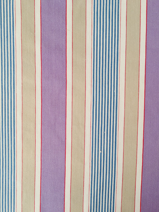 Lilac, blue and beige striped ticking. Spain c.1950 - Lot of 3 pieces
