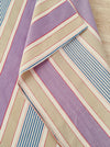 Lilac, blue and beige striped ticking. Spain c.1950 - Lot of 3 pieces