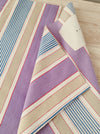 Lilac, blue and beige striped ticking. Spain c.1950 - Lot of 3 pieces