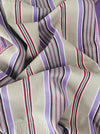 Lilac, blue and beige striped ticking. Spain c.1950 - Lot of 2 pieces