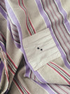Lilac, blue and beige striped ticking. Spain c.1950 - Lot of 2 pieces