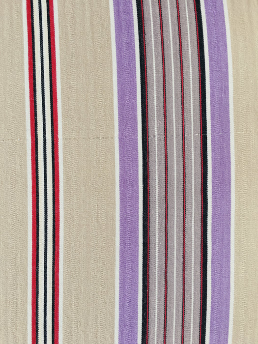 Lilac, blue and beige striped ticking. Spain c.1950 - Lot of 2 pieces