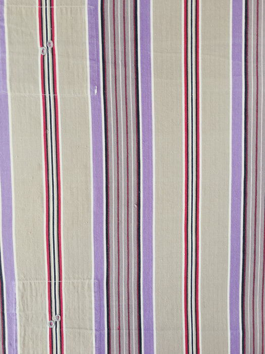Lilac, blue and beige striped ticking. Spain c.1950 - Lot of 2 pieces