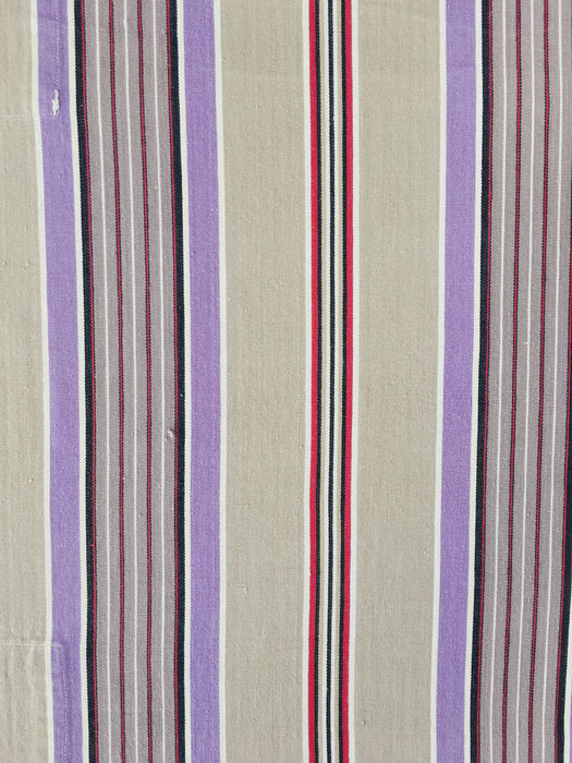 Lilac, blue and beige striped ticking. Spain c.1950 - Lot of 2 pieces