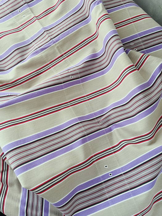 Lilac, blue and beige striped ticking. Spain c.1950 - Lot of 2 pieces