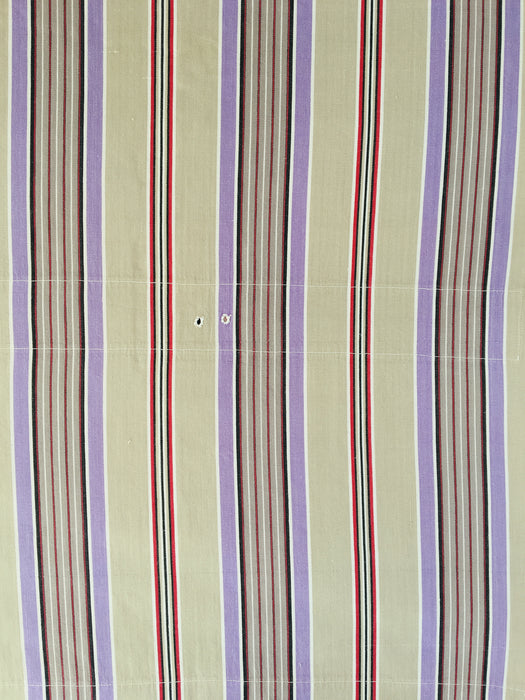 Lilac, blue and beige striped ticking. Spain c.1950 - Lot of 2 pieces