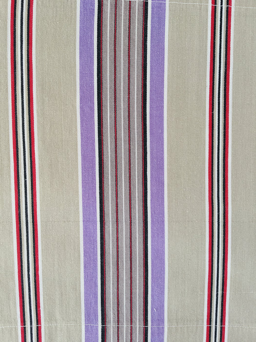 Lilac, blue and beige striped ticking. Spain c.1950 - Lot of 2 pieces