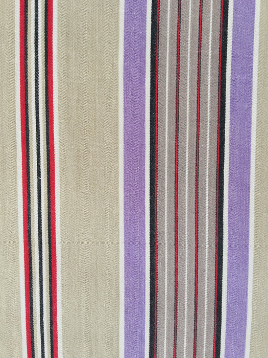 Lilac, blue and beige striped ticking. Spain c.1950 - Lot of 2 pieces