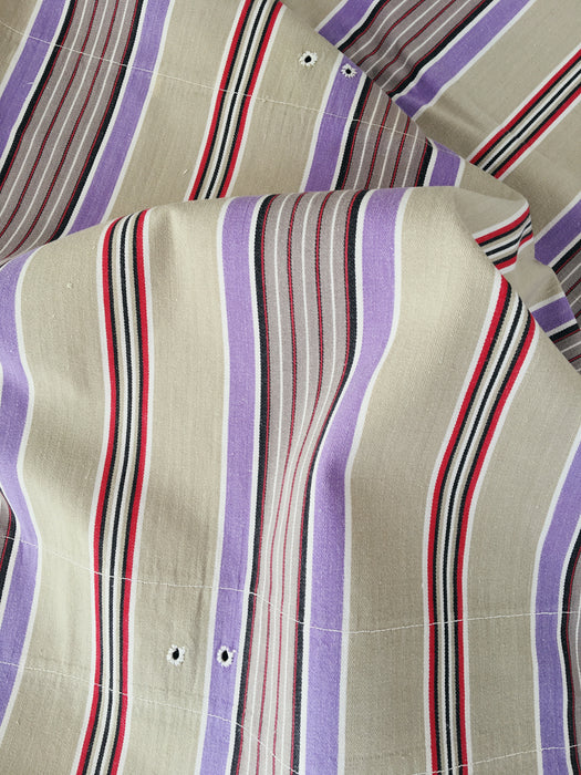 Lilac, blue and beige striped ticking. Spain c.1950 - Lot of 2 pieces