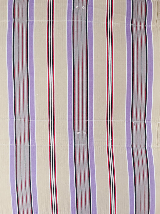 Lilac, blue and beige striped ticking. Spain c.1950 - Lot of 7 pieces