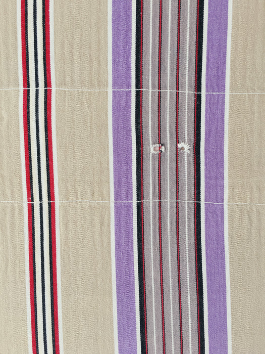 Lilac, blue and beige striped ticking. Spain c.1950 - Lot of 7 pieces