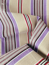 Lilac, blue and beige striped ticking. Spain c.1950 - Lot of 7 pieces