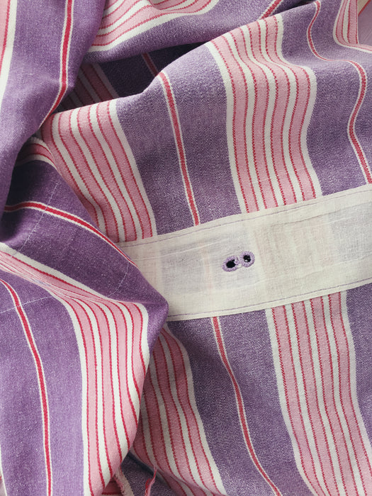 Lilac and pink striped ticking. Spain c.1950 - 130×140 cm