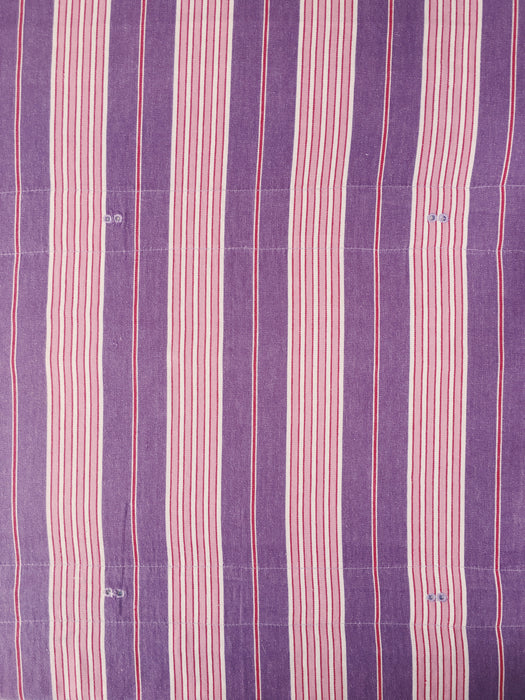 Lilac and pink striped ticking. Spain c.1950 - 130×140 cm
