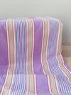 Lilac, blue and beige striped ticking. Spain c.1950 - 55×100 cm