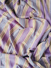 Lilac, blue and beige striped ticking. Spain c.1950 - 55×100 cm