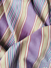 Lilac, blue and beige striped ticking. Spain c.1950 - 55×100 cm