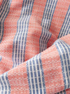 Orange and light gray striped and checked ticking. Spain c.1940 - 37×130 cm