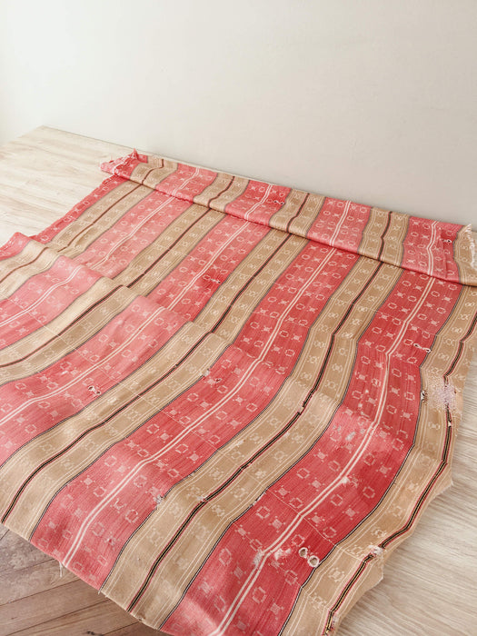 Beige and orange striped ticking. Extra soft. Spain c.1940 - Lot of 3 pieces