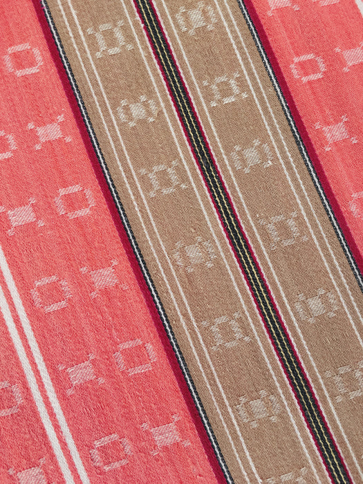 Beige and orange striped ticking. Extra soft. Spain c.1940 - Lot of 3 pieces