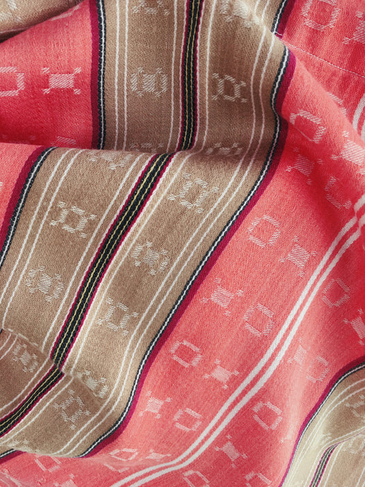 Beige and orange striped ticking. Extra soft. Spain c.1940 - Lot of 3 pieces