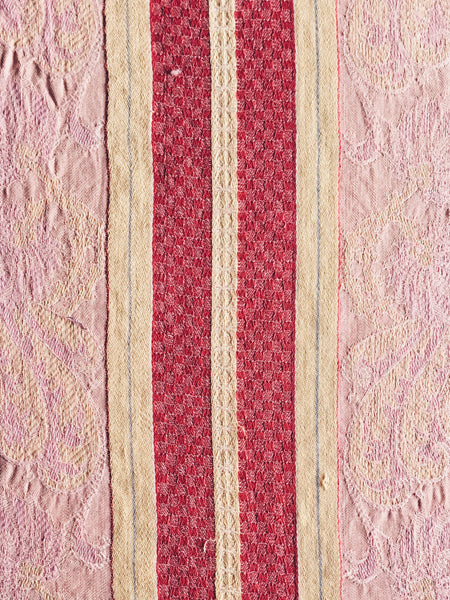 Red Stripes Antique European Ticking Fabric Recovered Panels REC-RA-ROJO-001 - Ticking Depot