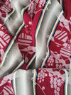 Ticking mix of jacquard and stripes in burgundy and gray. Spain c.1940 - Lot of 2 pieces