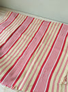 DISTRESSED - Ticking in beige, yellow and red stripes. Spain c.1950 - Lot of 4 pieces