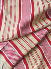 DISTRESSED - Ticking in beige, yellow and red stripes. Spain c.1950 - Lot of 4 pieces