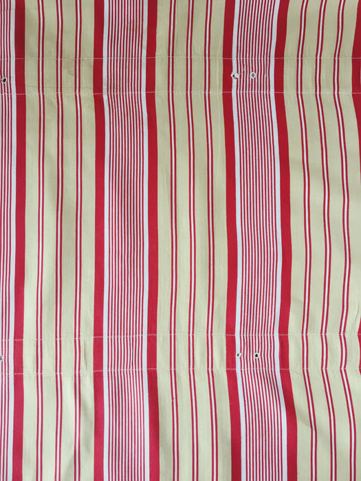 DISTRESSED - Ticking in beige, yellow and red stripes. Spain c.1950 - Lot of 4 pieces