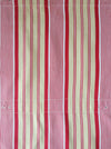 DISTRESSED - Ticking in beige, yellow and red stripes. Spain c.1950 - Lot of 4 pieces