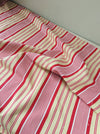 DISTRESSED - Ticking in beige, yellow and red stripes. Spain c.1950 - Lot of 4 pieces
