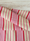 DISTRESSED - Ticking in beige, yellow and red stripes. Spain c.1950 - Lot of 4 pieces