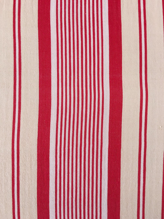 Ticking in beige, yellow and red stripes. Spain c.1950 - Lot of 3 pieces