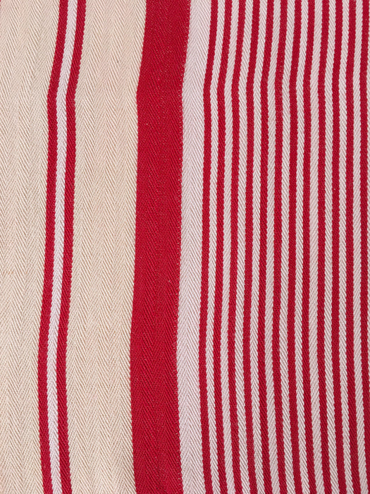Ticking in beige, yellow and red stripes. Spain c.1950 - Lot of 3 pieces