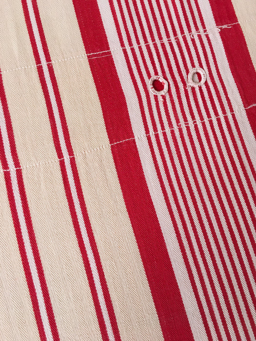 Ticking in beige, yellow and red stripes. Spain c.1950 - Lot of 3 pieces
