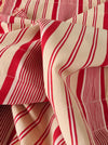 Ticking in beige, yellow and red stripes. Spain c.1950 - Lot of 3 pieces