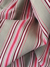 Ticking in beige, pink and red stripes. Spain c.1950 - 122×154 cm 