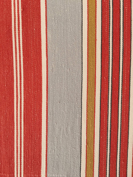 Red Stripes Antique European Ticking Fabric Recovered Panels REC-RA-ROJO-009 - Ticking Depot