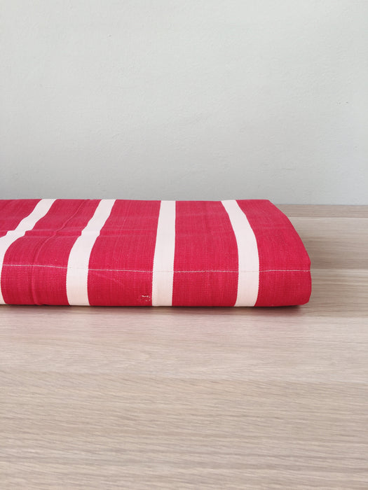 Ticking in white and red stripes. Spain c.1950 - Lot of 3 pieces