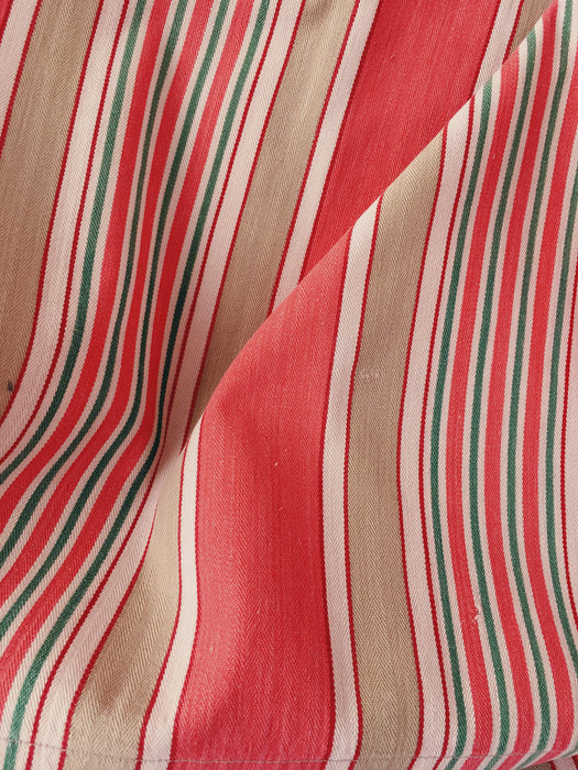 Red Stripes Antique European Ticking Fabric Recovered Panels REC-RA-ROJO-014 - Ticking Depot