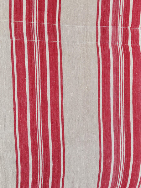 Red Stripes Antique European Ticking Fabric Recovered Panels REC-RA-ROJO-015 - Ticking Depot