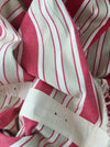 Ticking in white, beige and red stripes. Spain c.1950 - Lot of 2 pieces