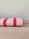 Ticking in white, beige and red stripes. Spain c.1950 - Lot of 2 pieces